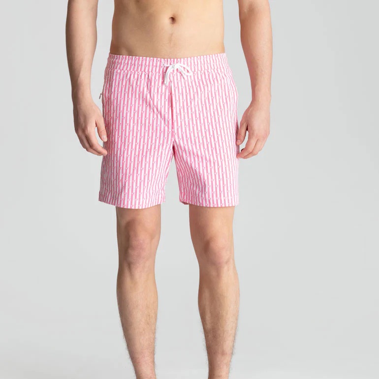 Birddogs Bathing Suit Pink And White Stripes Nwot
